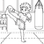 Motivierter Kickboxer im Fitnessstudio Malbild für Sportfreunde