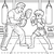 Gelassener Kickbox-Trainer mit Kind Malvorlage für malfreudige Sportskater