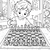 Konzentrierter Junge am Schachbrett Ausmalbild für junge Denker