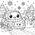 Fröhliches Kawaii-Auto mit Schneemann Ausmalbild für kreative Frostfreunde