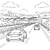 Weite Autobahn mit Brücke Ausmalvorlage für neugierige Weltenbummler