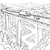 Panorama Autobahnbrücke mit LKW Ausmalvorlage für fröhliche Weltenbummler