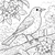 Wache Amsel auf dem Baumstamm Malbild für mutige Weltenbummler