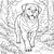 Fröhlicher Rottweiler im Waldweg Malvorlage für kleine Abenteurer