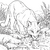 Durstiger Puma am Bach Ausmalbild für kleine Wasserratten