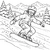 Coole Snowboarder in der Bergwelt Ausmalvorlage für mutige Wintersportler