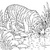 Durstiger Tiger am Uferrand Malbild für junge Wasserratten
