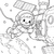 Hilfsbereiter Kawaii-Astronaut mit Schraubenschlüssel Ausmalvorlage für kleine Bastler