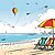 Bunte Klappstühle am Strand für fröhliche Sonnenanbeter