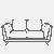 Einladendes Retro-Sofa mit schlanken Beinen Ausmalmotiv für kleine Design-Träumer