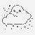 Verspielte Kawaii-Wolke mit Sternen Bastelvorlage für fröhliche Himmelsträumer