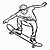 Liebevolles Skateboarding-Ausmalbild zum fantasievollen Ausmalen