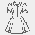 Bezauberndes Kleid mit knöpfen und klassischem Kragen Ausmalbild für fantasievolle Modeschöpfer