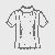 Fröhliches Damen-T-Shirt mit bunten Details Ausmalvorlage für modebegeisterte kleine Designer