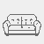 Schickes Retro-Sofa mit knopflosem Design Ausmalbild für flinke Fingerkünstler
