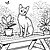 Bezaubernde Sphynx Katze auf Blumenterrasse Ausmalbild für kreative Tierliebhaber