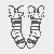 Zwei bezaubernde Damen-Socken mit festlichen Schleifen Ausmalbild für trendbewusste Modezauberer