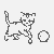 Abenteuerliche schwarz-weiße Katze mit sportlichem Ball Ausmalbild für mutige Pfotenabenteurer