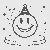 Festlicher Smiley mit Partyhut Ausmalbild für kleine Feierfreunde