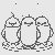 Herzliche Kawaii Pinguine mit Herz Malbild für kleine Schneeflocken