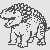 Schrecklicher Ankylosaurus mit gefährlichem Gebiss Ausmalbild für junge Entdecker mit Mut