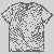 Futuristisches Herren T-Shirt mit auffälligem Zebra-Muster Malvorlage für coole Trendsetter