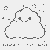 Flauschige Kawaii-Wolke mit Sternen Malbild für neugierige Himmelsbummler