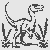Beeindruckender Velociraptor mit scharfen Krallen auf fabelhaften Farnen Ausmalbild für kreative Dinoschneider