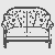 Charmantes Zweisitzer-Sofa mit blühendem Design Ausmalbild für fantasievolle Wohnraumgestalter