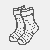 Drei charmante Herrensocken mit verspielten Mustern Ausmalvorlage für junge Modekünstler