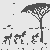 Lustige Zebras unter dem Akazienbaum Ausmalbild für kleine Naturfreunde