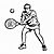 Verspielte Tennis-Ausmalvorlage für Groß und Klein