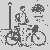 Schicker Hipster mit Buch und Fahrrad Ausmalmotiv für stilbewusste Freunde