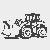 Einzigartiges Bulldozer-Ausmalbild zum fantasievollen Ausmalen