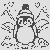 Bezaubernder Kawaii-Pinguin mit Strickmütze Bastelvorlage für neugierige Eisländer