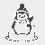 Festlicher Kawaii-Pinguin auf Torte Ausmalvorlage für Feierfreunde