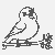 Melodischer Vogel auf einem Zweig Malvorlage für kleine Klangkünstler