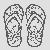 Zwei blühende Flip-Flops mit fröhlichem Design Ausmalbild für trendige Farbträumer