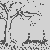 Der große Birnenbaum mit Schmetterlingen und Parkbank Ausmalbild fuer kleine Entdecker