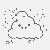 Verspielte Kawaii Wolken mit Sternen Malvorlage für neugierige Sternenstaubsammler