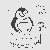 Gemütlicher Kawaii-Pinguin mit Herzballons Malbild für neugierige Kaffeetrinker