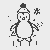 Niedlicher Kawaii-Pinguin mit Geschenken Bastelmotiv für malfreudige Winterkinder