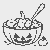Zauberhafte Schüssel mit festlichem Kürbis und Obst Malvorlage für kreative Halloween-Fans